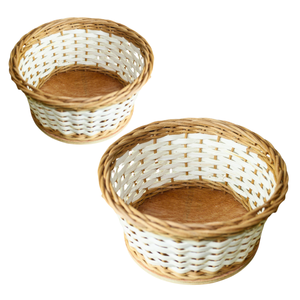 Mejor venta Eco hecho a mano Vietnam RATTAN cesta de almacenamiento de pan cesta de mimbre con fondo de madera - Product Image 1