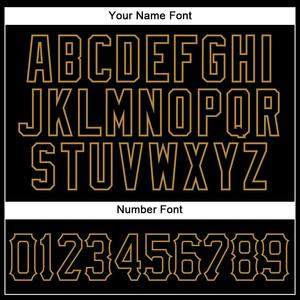 Maillot de baseball authentique noir à fines rayures et vieil or personnalisé - Product Image 6