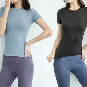 Outdoor Training Gym Fitness Tee Women Quick Dry Short Sleeve T-shirts Workout Loose Fit Running Gym Fitness Active Wear <b>Top</b> - Product Image 5