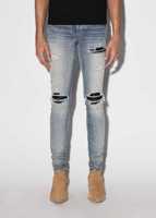 Jeans en denim blanc et noir personnalisés pour hommes, pantalons, pantalons pour hommes, coupe ajustée, extensible, déchiré, usé, skinny jeans