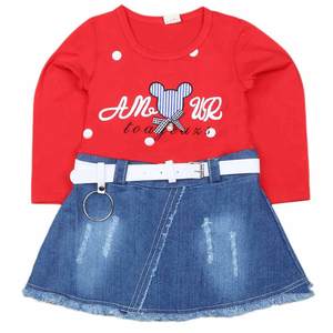 Robe à manches longues pour filles - Rouge - Product Image 3