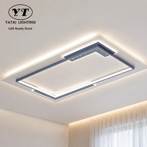 Plafonnier moderne en acrylique et fer à montage en surface, avec télécommande, variateur de lumière tricolore, pour salon et chambre, 40W à 65W - Product Image 1