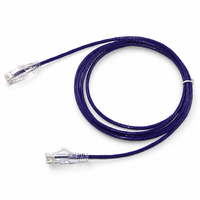 Kabel Patch Ethernet Cat6 UTP Ultra Tipis 28AWG Tembaga Telanjang Terpilin 1000Mbps RJ45 Kabel Jaringan Gigabit Jaket PVC LSZH