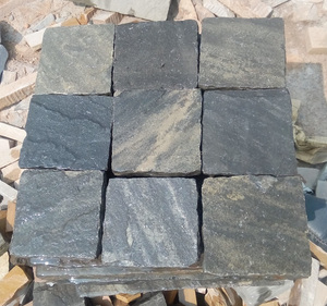 Sagar tự nhiên ngoài trời lát <span class=keywords><strong>Cobble</strong></span> đá pavers Đen Ấn Độ sa thạch trong sỏi loại cho vườn đường lái xe - Product Image 2