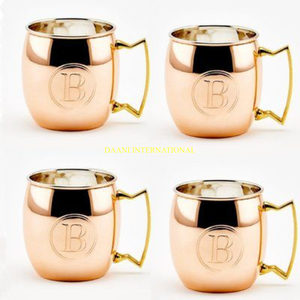 Tasse en cuivre Barware avec poignée simple verres durables pour Moscou Mule Cocktails Mocktails Tasses Home Bar Cuisine Fête Boisson - Product Image 6