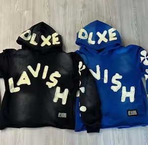 Fabricante personalizado hombres 500Gsm peso pesado 100% algodón lavado ácido caja de bordado de socorro Crop cremallera Zip up Sudadera con capucha para hombres - Product Image 1