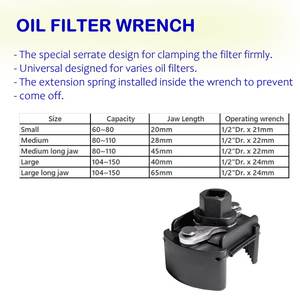Produit d'outil à main de clé de filtre à huile réglable de 60 ~ 80mm - Product Image 5