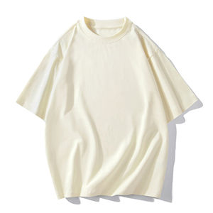 T-shirt ample pour homme en molleton français 100% coton biologique, poids lourd 300 GSM, coupe ample, style streetwear, séchage rapide, respirant - Product Image 2