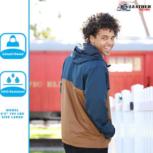 Veste coupe-vent légère deux tons à fermeture éclair complète veste d'hiver haut de gamme en gros veste d'extérieur décontractée grande taille - Product Image 5