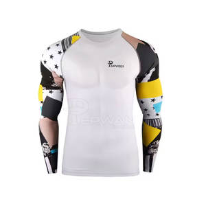 Nouveau design pour hommes, T-shirt de fitness respirant à manches longues en Spandex/Polyester 220g, service OEM pour la vente en ligne - Product Image 1