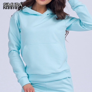 Sudadera con Capucha para Mujer SIMURA FASHIONS, Color Sólido, Tejido de Algodón, Manga Larga, para Otoño, con Bolsillos, Diseño Transpirable - Product Image 4