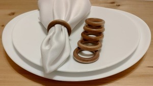 Rond de serviette classique Design unique en bois avec perles Support de tissu de meilleure qualité pour les mariages de décoration de la maison - Product Image 5