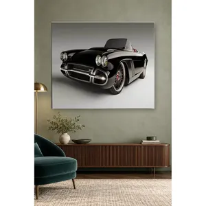 Impression sur toile Fida Black Concept Corvette en gris Studio - Product Image 4