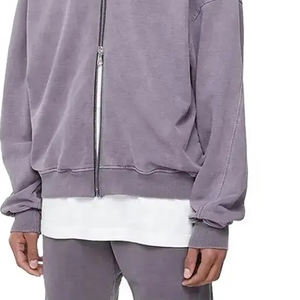 เสื้อฮู้ดผู้ชายแบบมีซิปเสื้อฮู้ดโอเวอร์ไซส์ทรงหลวมเสื้อครอปสตรีทสำหรับผู้ผลิตในฤดูหนาวสามารถปรับแต่งได้ - Product Image 5