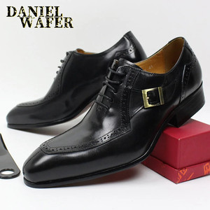 Scarpe eleganti classiche da uomo in pelle di vacchetta scarpe di lusso fatte a mano per uomo - Product Image 4