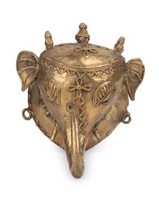 Décoration murale en forme de tête d'éléphant en laiton - Grande taille 6 pouces - Décoration murale pour mariages, fêtes, salon - Product Image 5