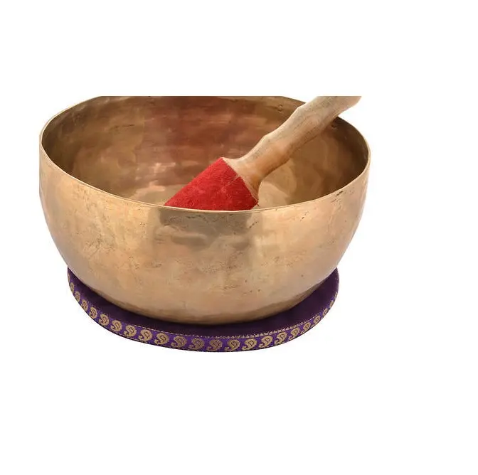 Ciotola di canto in metallo finitura dorata strumento musicale artigianale ciotola dell'himalaya ciotola Gong per la meditazione dalle esportazioni