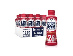 Core Power <b>Protein</b> Shake, Strawberry Banana, 26g Bottle, 14oz, 12 Pack - Product Image 1