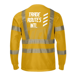 Fourniture directe Ensemble uniforme en polyester imperméable réfléchissant personnalisé Chemise à bretelles boutonnée Vêtements de sécurité d'usine - Product Image 3