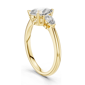 Bague de fiançailles en diamant de laboratoire taille poire 1,53 CT, trois pierres VVSVS EF CVD, or 18K/14K/10K ou argent 925, rose, jaune, blanc - Product Image 5