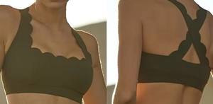 Soutien-gorge de yoga sexy à col carré pour femmes soutien-gorge de sport doux à faible impact avec logo avant haut d'entraînement respirant - Product Image 5