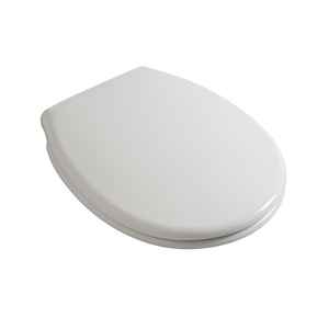Asiento de Inodoro de Plástico Blanco Corsica para Inodoros Suspendidos en la Pared y de Pie - Product Image 1