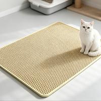 Tapis de litière pour chat super grand à double couche filtrante, anti-éclaboussures, anti-évasion de l'argile, accessoires pour bac à litière