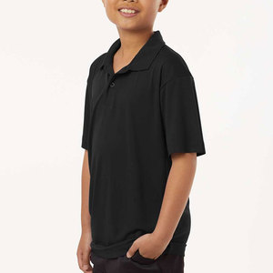 Polos personnalisés ajoutez votre texte ou votre logo pour les garçons Polo noir pour jeunes Polo respirant et durable avec logo personnalisé - Product Image 2