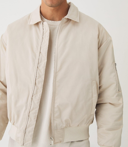 Veste bomber à col montant slim fit tendance pour homme, écologique, logo sur le devant, respirante, séchage rapide, couleurs personnalisées - Product Image 3