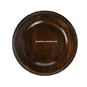 Placa de cargador de madera decorativa de primera calidad hecha a mano nueva placa debajo de la placa Venta caliente Placa de cargador de madera decorativa - Product Image 3