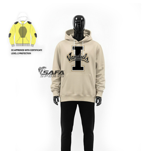 <b>Biker</b> <b>Hoodie</b> Kevlar Protective Gear Motorcycle Hooded Sweatshirt with Armor - Product Image 3