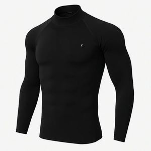 Camiseta Deportiva de Compresión para Hombre, Camiseta de Cuello Alto de Alta Calidad, Camisetas Ajustadas para Gimnasio, Servicio Personalizado y OEM - Product Image 6