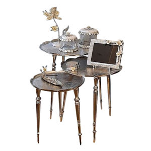 Mesa auxiliar pulida brillante Aluminio Metal Único Lujo Hogar Hotel Restaurante Muebles Accesorios Mesa auxiliar - Product Image 3