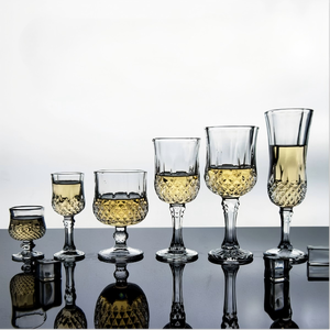 Verres à vin blanc rétro en cristal transparent, verres à vin gaufrés en forme de diamant, flûtes et gobelets pour vin rouge et champagne - Product Image 3