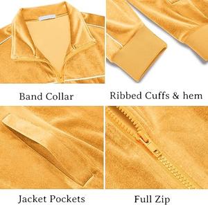 2025 Custom Logo <b>Yellow</b> Velvet Hooded Printed Tracksuit Men Stylish 2-Pieces Set Joggers Elastic Waist Autumn - Product Image 6