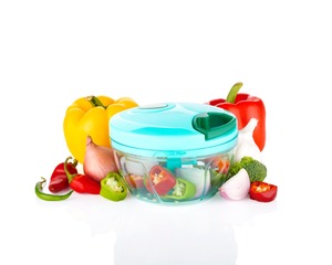 Picadora manual de alimentos con múltiples cuchillas, cortador de verduras y picadora para cocina, máquina para hacer ensaladas y molinillo de ajo, fácil de limpiar - Product Image 2