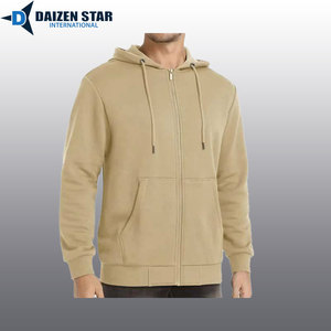 เสื้อฮู้ดซิปผู้ชาย สีพื้น ผ้าฝ้ายฟลีซ 100% ทรงปกติ ใส่สบายในฤดูหนาว บริการ OEM ด้านหน้า ลายดิจิตอล เป็นมิตรกับสิ่งแวดล้อม 500-300 - Product Image 4