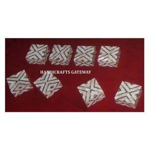Boîtes à bijoux uniques en nacre en bois faites à la main indiennes pour la vente en gros de forme carrée et la fabrication au prix le moins cher - Product Image 1