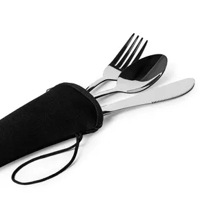 Set di posate da campeggio personalizzato Aglaia, gadget personalizzati in custodia - Product Image 4