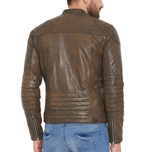 Rugged leather jacket built for strength comfort smooth mobility and warm interior for <b>all</b> season wear - Product Image 4