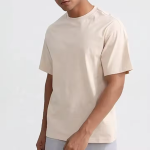 T-shirt 100% coton de haute qualité à manches courtes recyclé 180 grammes tricoté technique de teinture unie vierge conception unie surdimensionnée - Product Image 1