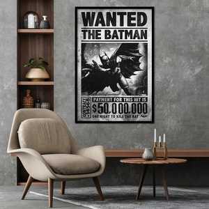 Affiche de style moderne Batman Arkham Origins « Batman recherché 50 000 000 $» sur toile - Product Image 3