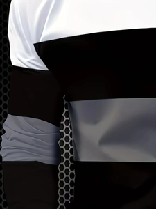 เสื้อยืดแขนสั้นผู้ชายแบบย้อมสี 100% โพลีเอสเตอร์ ลายเรขาคณิต ฤดูใบไม้ผลิ ฤดูใบไม้ร่วง 2025 สวมใส่สบาย เนื้อผ้านุ่ม สไตล์ลำลอง - Product Image 6