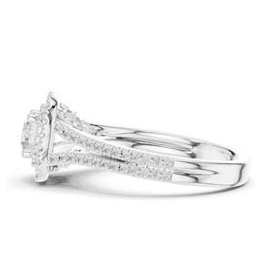 Bague de fiançailles halo en diamant de laboratoire 1,306 CT pour femme, clarté VVS-VS EF, or 18 carats, 14 carats, 10 carats et argent 925, rose, jaune - Product Image 6