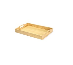 Plateau de service en bois massif en gros personnalisé écologique 100% plateau de fruits de service en bois naturel avec poignées produit de bonne qualité - Product Image 2
