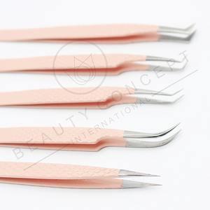 Pince à épiler à extension de cils antidérapante en acier inoxydable avec pointe en fibre dans de nouvelles couleurs - Product Image 2