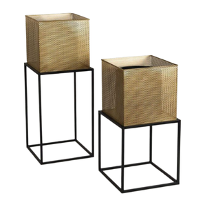 Hot Sale Gold <b>Square</b> Planter With Stand in Bulk Price For Restaurant Hotel Home Decor - Product Image 1