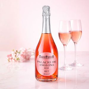 Vino Espumoso Rosé Brut Palacio de Anglona, Airen y Tempranillo, 10.5% ABV, Vino Espumoso Español Rosé, 750 ml - Product Image 3