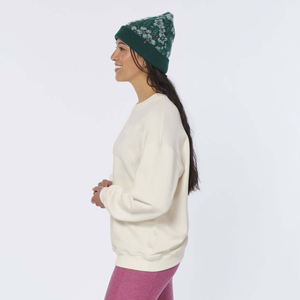 Suéter Básico de Color Marfil para Mujer, Cuello Redondo, Holgado, Manga Larga, Felpa Suave para Invierno, con Logotipo Frontal - Product Image 4