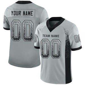 เสื้อฟุตบอลอเมริกันระบายอากาศโพลีเอสเตอร์ออกแบบได้ตามต้องการแขนสั้นไซส์ใหญ่พิเศษโลโก้ตามต้องการแบบ100% - Product Image 1